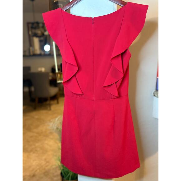French Connection red ruffle mini dress size 4 - Picture 5 of 5